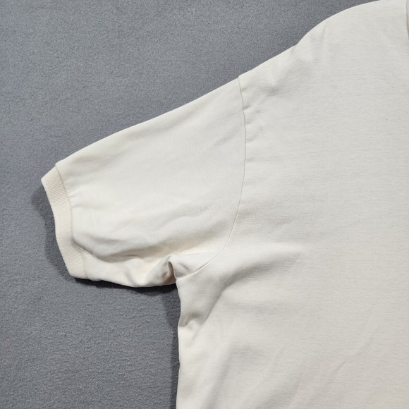 Ralph Lauren Polo Shirt Mens XL White Solid 100% Cotton Black Pony Vintage - Picture 5 of 16